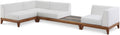 Quiana 125" Off White Off White Water Resistant Fabric Upholstered 4pc. Patio Modular Sectional