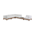 Quiana 125" Off White Off White Water Resistant Fabric Upholstered 5pc. Patio Modular Sectional