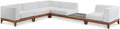 Quiana 125" Off White Off White Water Resistant Fabric Upholstered 5pc. Patio Modular Sectional