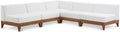 Quiana 100" Off White Off White Water Resistant Fabric Upholstered 5pc. Patio Modular Sectional
