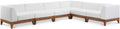 Quiana 131" Off White Off White Water Resistant Fabric Upholstered 6pc. Patio Modular Sectional - Sec6A