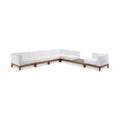 Quiana 131" Off White Off White Water Resistant Fabric Upholstered 6pc. Patio Modular Sectional - Sec6B