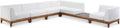 Quiana 131" Off White Off White Water Resistant Fabric Upholstered 6pc. Patio Modular Sectional - Sec6B
