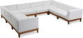 Quiana 131" Off White Off White Water Resistant Fabric Upholstered 8pc. Patio Modular Sectional