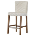 Albie Counter Stool in Danburry White with Quilted Seat