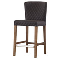 Albie Counter Stool in Cocoa Gray with Quilted PU Leather