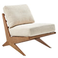 Chandler Accent Chair in Palladian Beige with Solid Wood