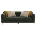 Jade Chenille Sofa – Modern Green Sofa with Accent Pillows