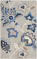 Aloha Blue Grey Outdoor Polypropylene Area Rug