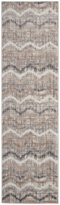 Elation Grey Ivory Modern Polypropylene Area Rug