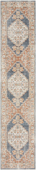 Astra Machine Washable Denim Multicolor Vintage Polyester Area Rug