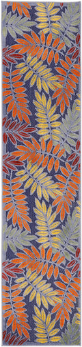 Aloha Navy Multicolor Outdoor Polypropylene Area Rug