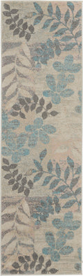 Tranquil Ivory/Light Blue Farmhouse Polypropylene Area Rug