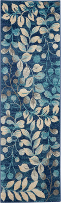 Tranquil Navy Farmhouse Polypropylene Area Rug