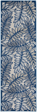 Aloha Ivory Navy Tropical Polypropylene Area Rug