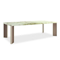 The Naturalist Green Onyx Dining Table with Brushed Gold Leg