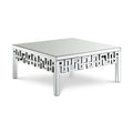 Aramis Mirrored Boucle Fabric Upholstered Coffee Table
