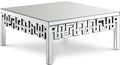 Aramis Mirrored Boucle Fabric Upholstered Coffee Table