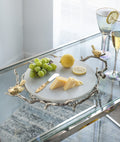 Alvada Decorative Marble Tray with Bird & Branch Accents