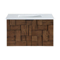 Kristiana 30" Engineered Stone And Solid Wood Wall Mounted Bathroom Vanity