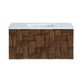 Kristiana 36" Engineered Stone And Solid Wood Wall Mounted Bathroom Vanity