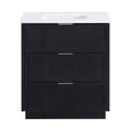 Viviana 30" Engineered Stone And Solid Wood Bathroom Vanity