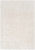 Cozy Shimmer Ivory Silver Glam Polyester Area Rug