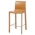 Gervin Set of 2 Counter Stools in Chestnut–Recycled Leather