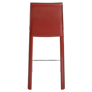 Gervin Set of 2 Recycled Leather Counter Stool in Cordovan