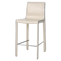 Gervin Set of 2 Recycled Leather Counter Stool in Vanilla