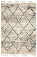 Oslo Shag Ivory/Grey Shag Polypropylene Area Rug