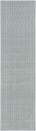 Washable Charm Blue Ivory Modern Polyester Area Rug