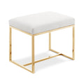 Marisol Gold Vegan Leather Upholstered Stool
