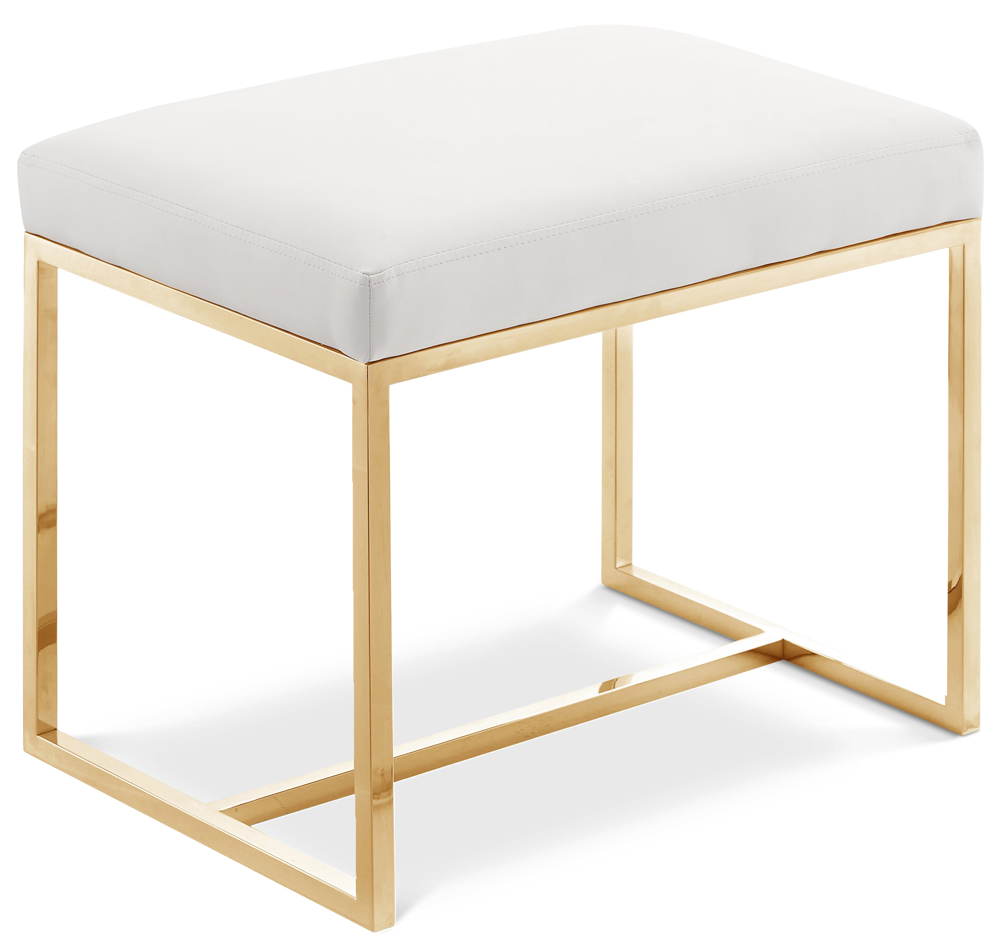 Marisol Gold Vegan Leather Upholstered Stool