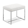 Marisol Chrome Vegan Leather Upholstered Stool