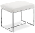 Marisol Chrome Vegan Leather Upholstered Stool
