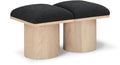 Ornella Black Boucle Fabric Upholstered 2pc. Modular Bench - 2B