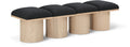 Ornella Black Boucle Fabric Upholstered 4pc. Modular Bench - 4B