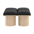Ornella Black Boucle Fabric Upholstered 4pc. Modular Bench - 4D