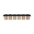 Ornella Black Boucle Fabric Upholstered 6pc. Modular Bench - 6B