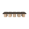Ornella Brown Boucle Fabric Upholstered 10pc. Modular Bench - 10C