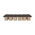 Ornella Brown Boucle Fabric Upholstered 12pc. Modular Bench - 12D