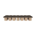 Ornella Brown Boucle Fabric Upholstered 14pc. Modular Bench - 14D