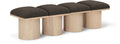 Ornella Brown Boucle Fabric Upholstered 4pc. Modular Bench - 4B
