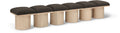 Ornella Brown Boucle Fabric Upholstered 6pc. Modular Bench - 6B