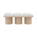 Ornella Cream Boucle Fabric Upholstered 3pc. Modular Bench - 3B