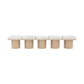 Ornella Cream Boucle Fabric Upholstered 5pc. Modular Bench - 5A