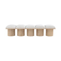 Ornella Cream Boucle Fabric Upholstered 5pc. Modular Bench - 5B