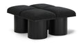 Ornella Black Boucle Fabric Upholstered 4pc. Modular Bench - 4D