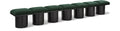 Ornella Green Boucle Fabric Upholstered 7pc. Modular Bench - 7A
